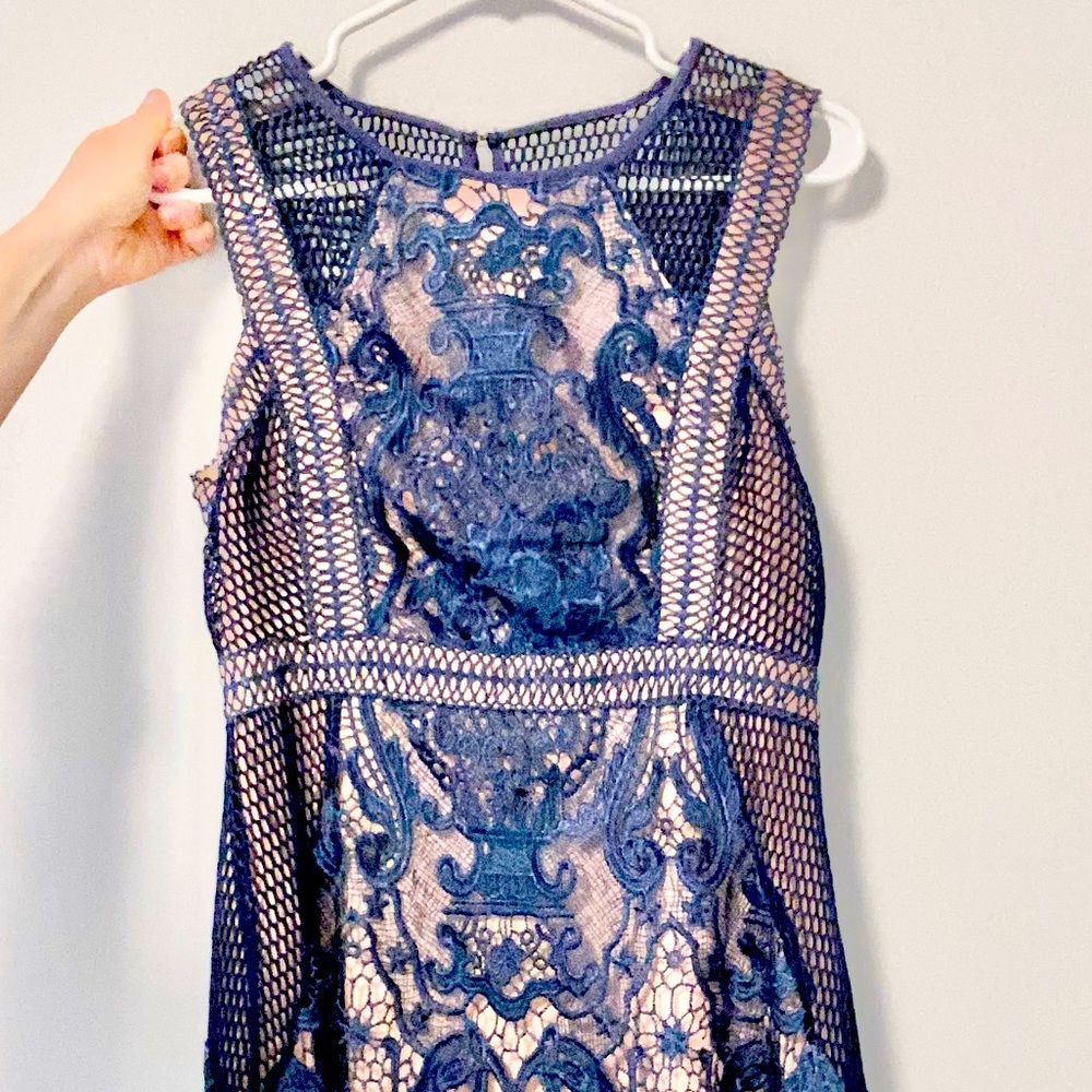 Gorgeous Navy Lace Overlay Dress by Aqua